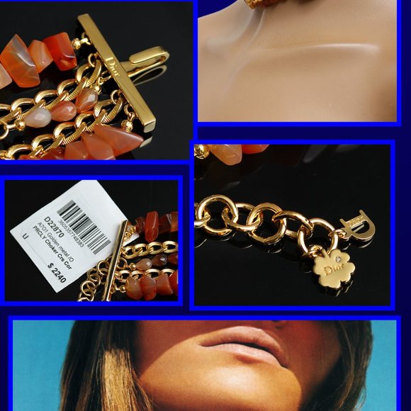 Dior Jewelry Christian Dior Galliano Chain Amber Maltese Cross